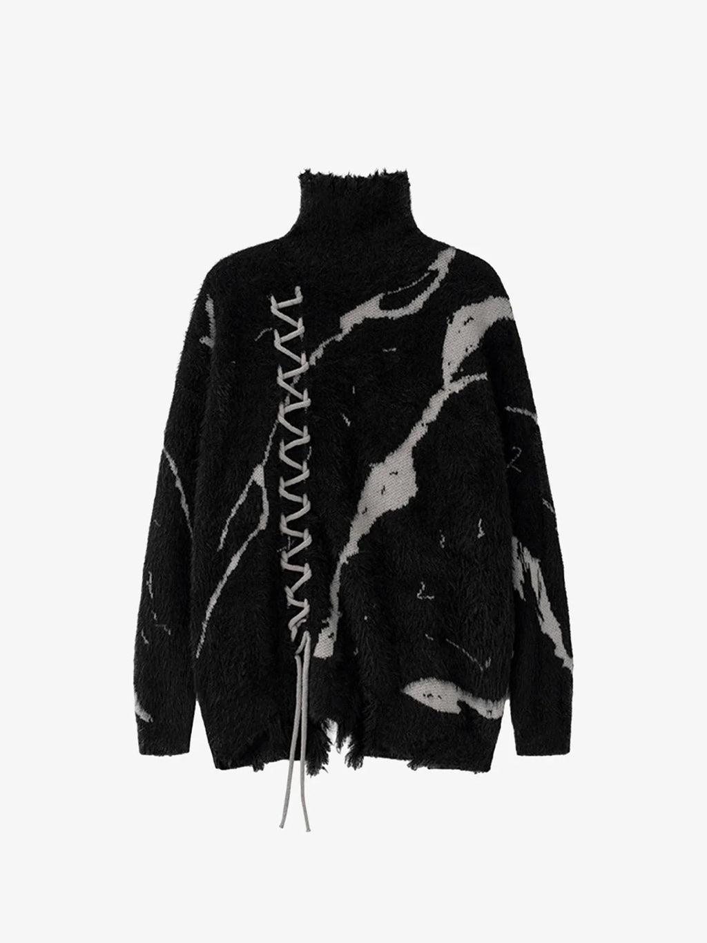 Noir Archive Knit Oversized Minimalist Sweater – front view
