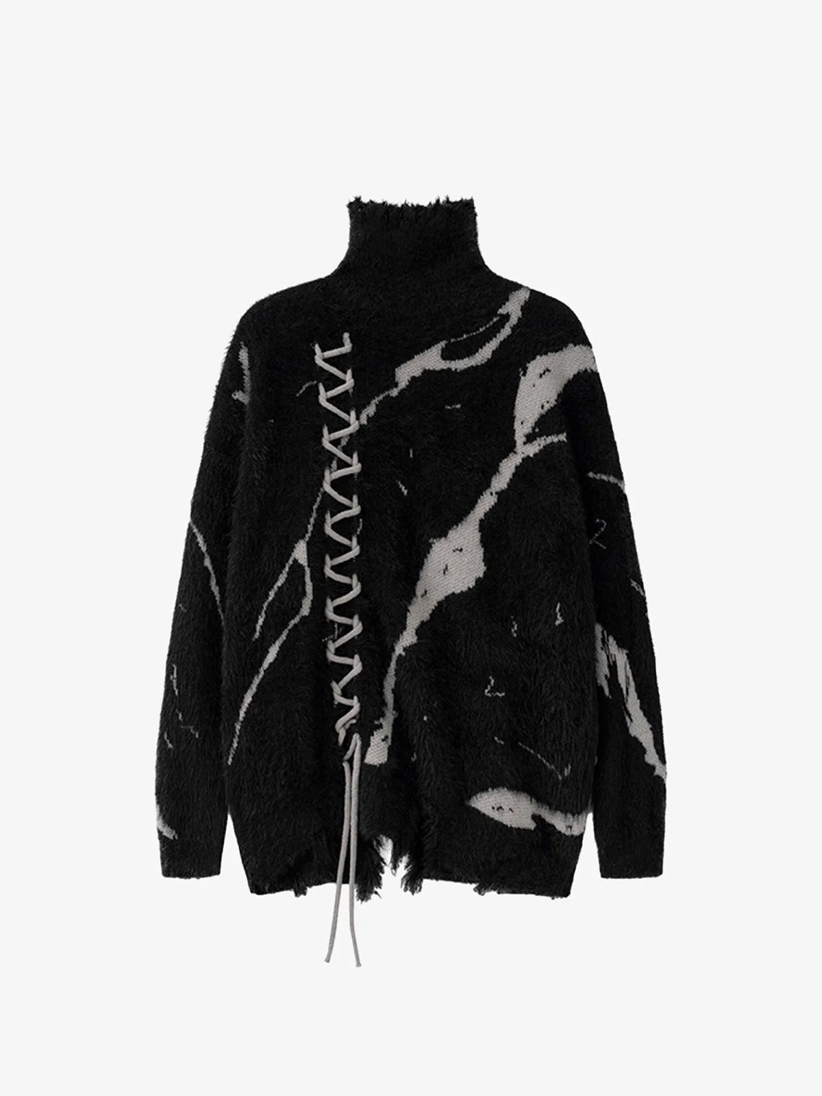 Noir Archive Knit Oversized Minimalist Sweater – front view